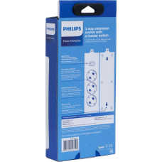 Philips сетевой фильтр 3 Розетки, кабель - 2M, черный